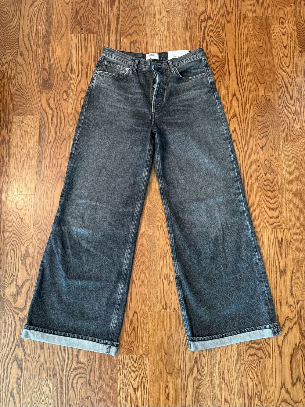 Agolde Dark Grey Dame Wide-leg Jeans